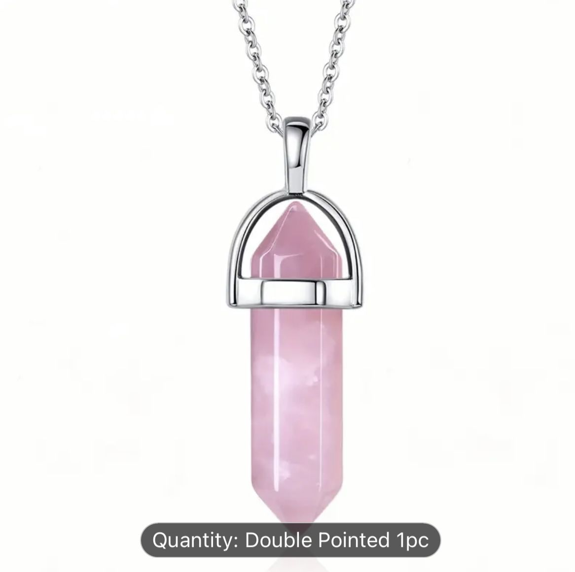 Buy1get1 1/3pcs Rose Quartz Crystal Necklaces Set For Women Quartz Stone Pendants Jewelry, Natural Rose Quartz Crystal, Heart Hexagonal Column Cone,