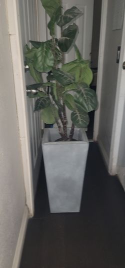 Artificial tree and vase (not glass)