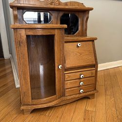 Quality Miniature Oak Side by Side Secretary Desk 24x19x7 Inches