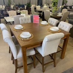 7 Pcs Dining Room Set Dining Table and 6 Chairs Sania 