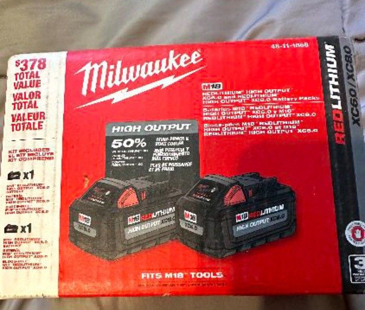 Milwaukee 48-11-1856 M18 18V REDLITHIUM HIGH OUTPUT XC6.0 & XC8.0 Battery