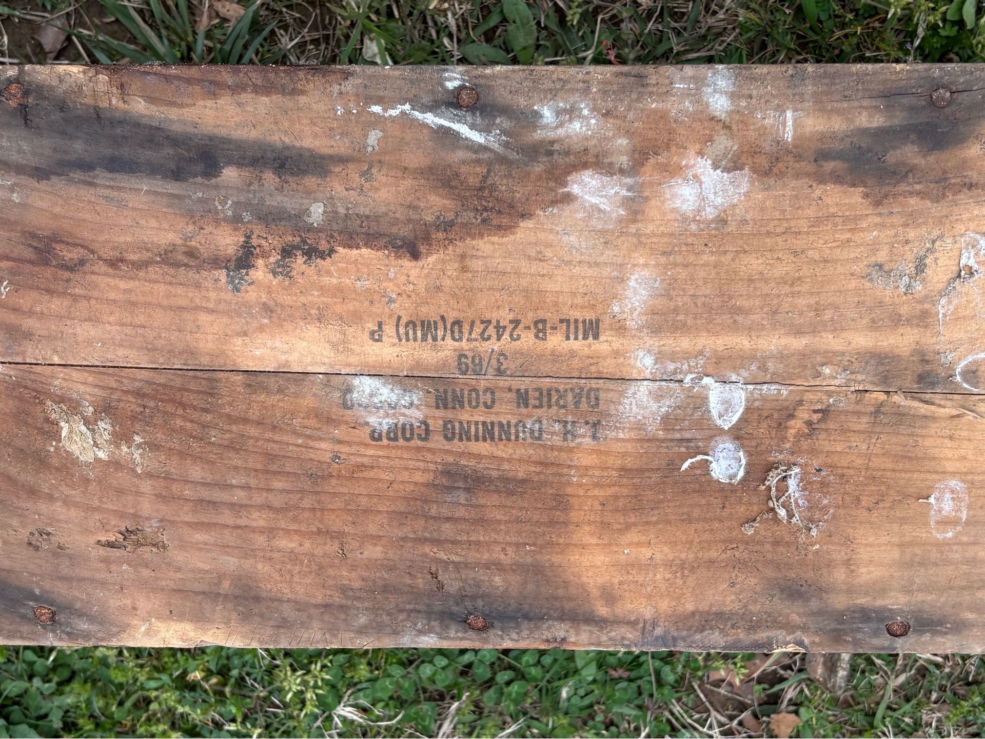 Wooden antique hinged box