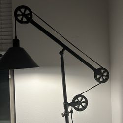 Pulley System Floor Lamp And Table Lamp