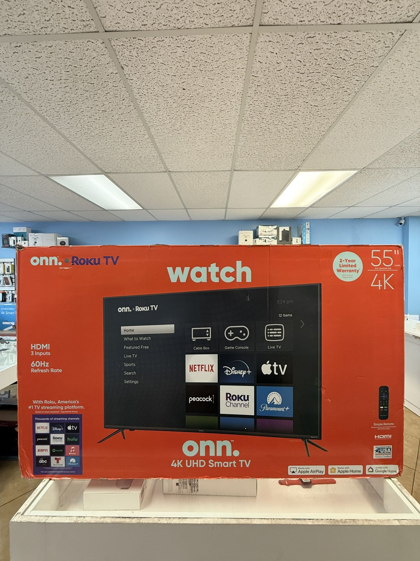 Onn Roku Tv 55inch New Smart Tv 4K