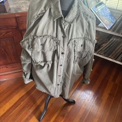 ELAN Wear Rock And Roll Fringe  Camo Jacket -large Woman’s.