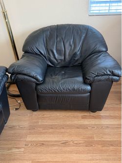 Leather Love seat and chair