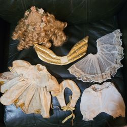 Angel Doll Dress, Wings, & Hair