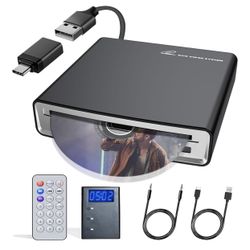 CD Player for Car with USB&Type-C Port/Decoder/AUX Port
