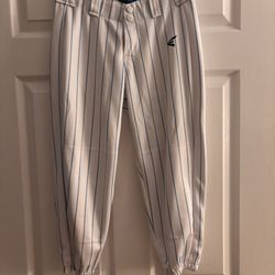 Easton Women Softball Pants - White With Blue Stripes