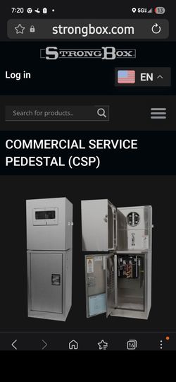 Strong box metered pedestal with emclosure