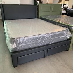 Black Storage Bed Platform Bed Frame Only 