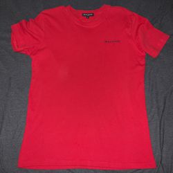 Balmain Red T-shirt With Embroidered Logo Medium