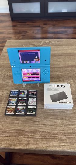 Original Blue Nintendo DSI Handheld Gaming System Bundle