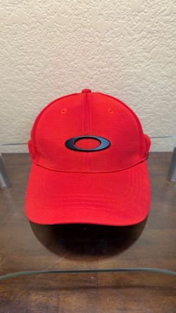 Oakley O HydroLix Performance Golf Hat Cap Red Black Rubberized Ellipse Adjustable