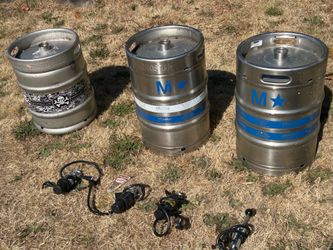 3 empty beer kegs , and five beer taps for sale. Looking for the best offer I can get. Be prepared to come by soon if you do offer and I accept. All t