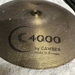 Camber C-4000 14-inch Hi-Hat Top cymbal, part of a pair of hi-hat cymbals made in Canada by Camber. 