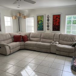 Large Sofa With Three Recliners