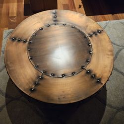 Copper round coffee table
