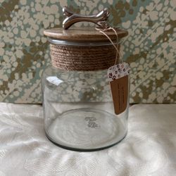 Handmade Glass Doggie Treat Jar