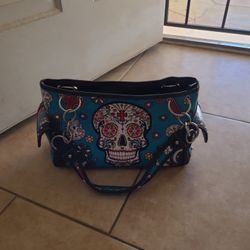 Turquoise Skull  Purse 