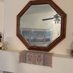 Large Oak Framed Mirror
