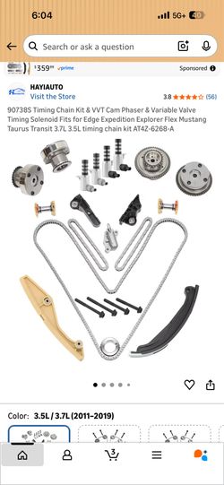 HAYIAUTO 3.5L 3.7L ttTiming Chain Kit VVT Cam Phaser 2011-2019 Ford Lincoln