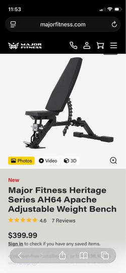 Major Fitness Heritage Series AH64 Apache Adjustable Weight Bench