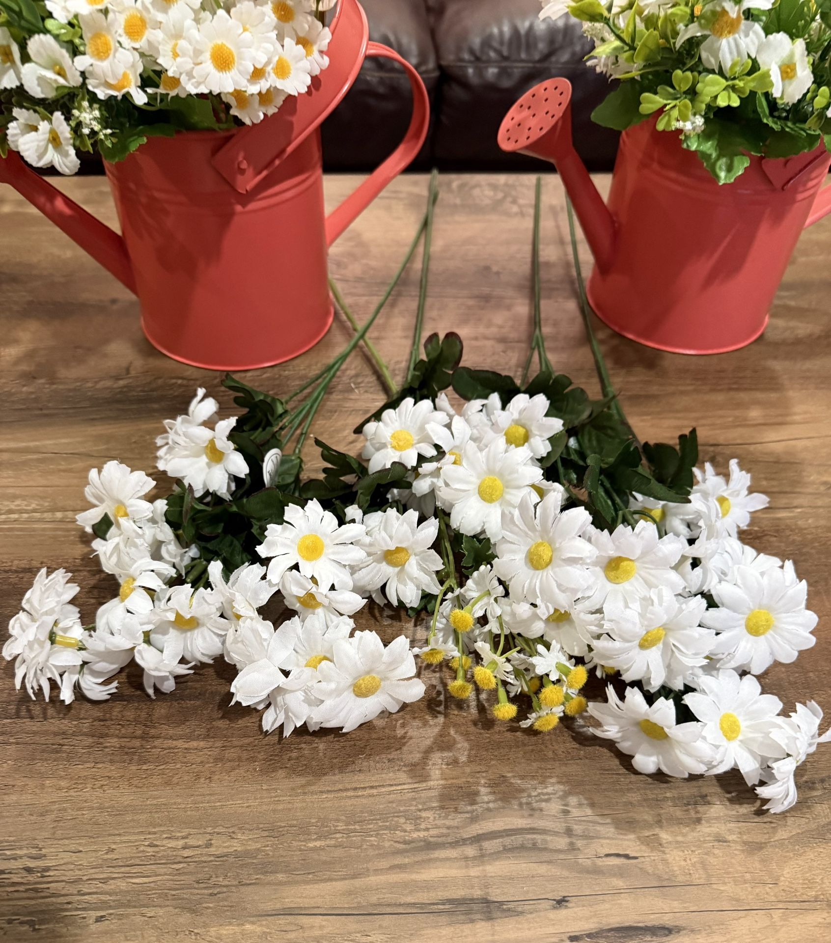 Artificial Daisies Flowers and Water Pails