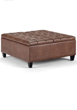 Large coffee table storage ottoman