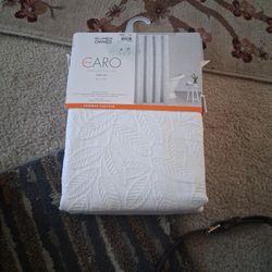Shower Curtain. Cloth.  White Leaf. New 
