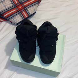 Lanvin Black Curb Leather Sneakers 