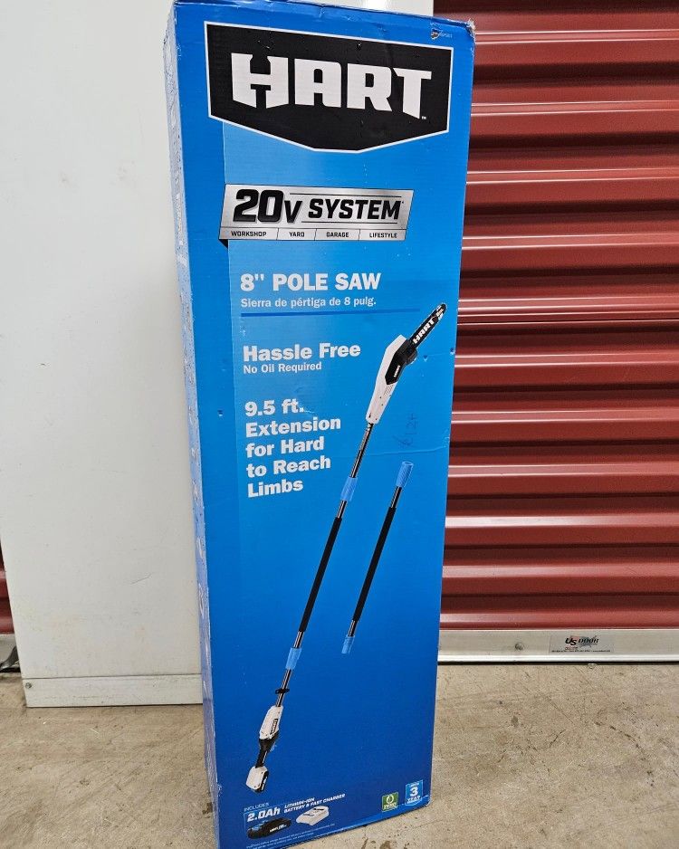 HART 20 Volt Cordless 8 Inch Pole Saw Kit Battery Included