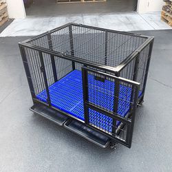 $155 (Brand New) Heavy-duty dog cage 41x31x34” single-door folding kennel w/ plastic tray 