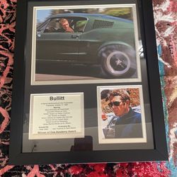 Legends Never Die Bullitt Movie- Steve McQueen Collectible | Framed Photo Collage Wall Art Decor
