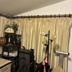 Gold Curtains With Rods 