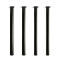 QLLY 27.5 inch / 70cm Adjustable Tall Metal Desk Legs, Office Table Furniture Leg Set, Set of 4 (70cm, Black)