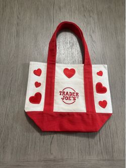 Trader Joe’s red  tote with hearts ❤️