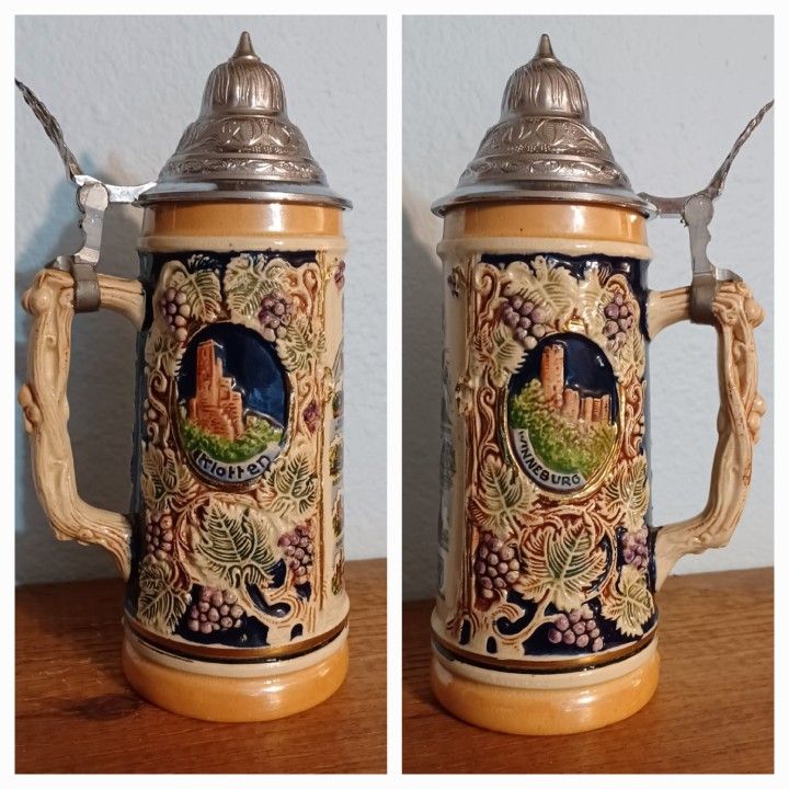 German Beer Stein , Pewter.