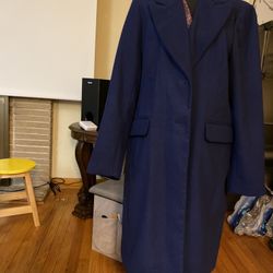 Banana Republic Blue Long Coat NWT Size XL 