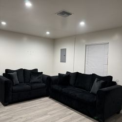 Black, Velvet Couches 