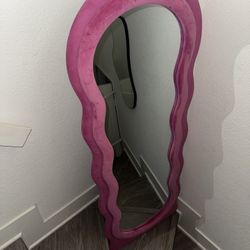 Wavy Pink Full-Size Mirror