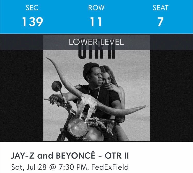 Beyoncé and Jay-Z OTR II Tickets - 2 tickets!