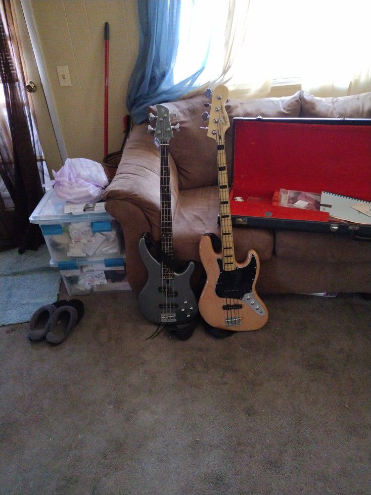 Fender Squire Jazz Bass$300 & Yamaha Trbx204 Bass Guitar $225