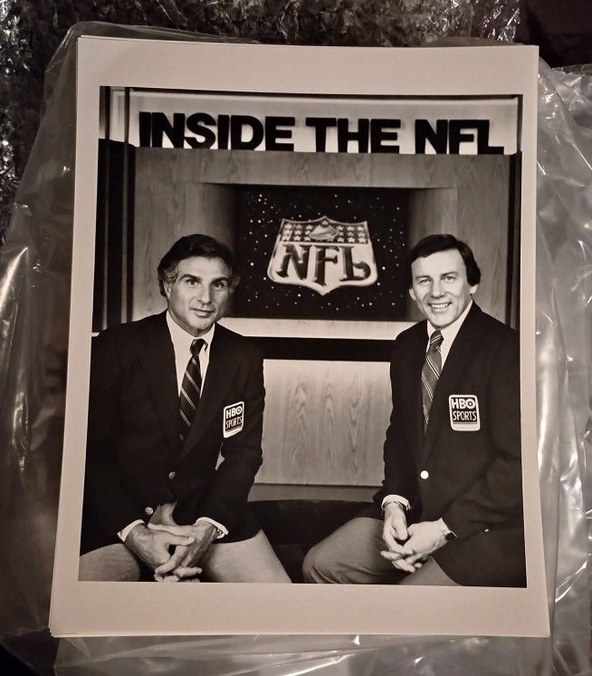1991 Nick Buoniconti Len Dawson Inside the NFL Football 8x10 Glossy Black and White Photo Vintage Collectible