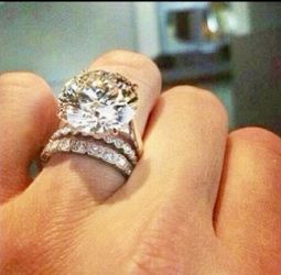 3.64CT Created White Sapphire 3 PC Ring Set Size 6/7/8/ 9/10