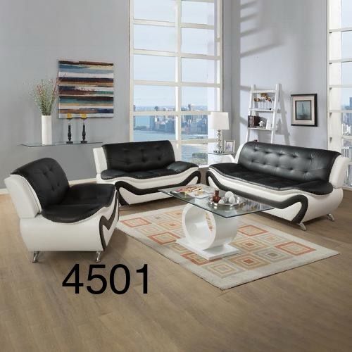 Black And White Leather Couch Set