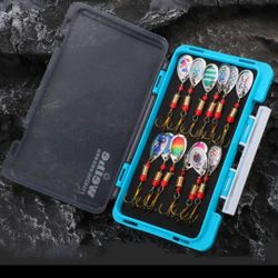 12 Piece Metal Spinner Fishing Lure Set 