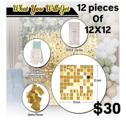 Gold Sequin Shimmer Wall Backdrop NEW