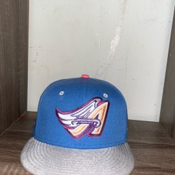 Angels Cyan, Pink, Grey Hat With Stitching