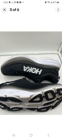 Hoka One One Bondi 8 Shoes Black/White Cushion  Sneakers Size 10B EUC